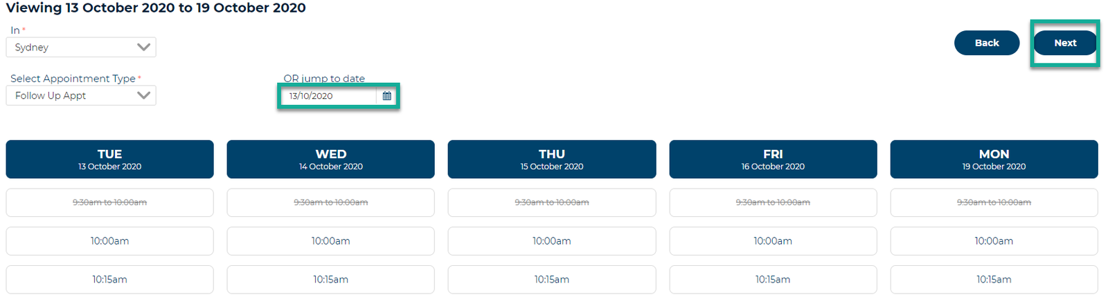 Jump to and Next appt-1